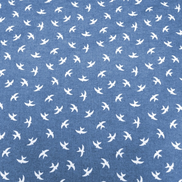 PRINTED COTTON DENIM  - DESIGN 6 - Birds